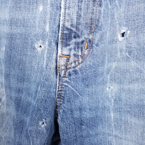 Denim & Supply Ralph Lauren Blue Distressed Denim Slouch Jeans Size 36x30 - Picture 4 of 16